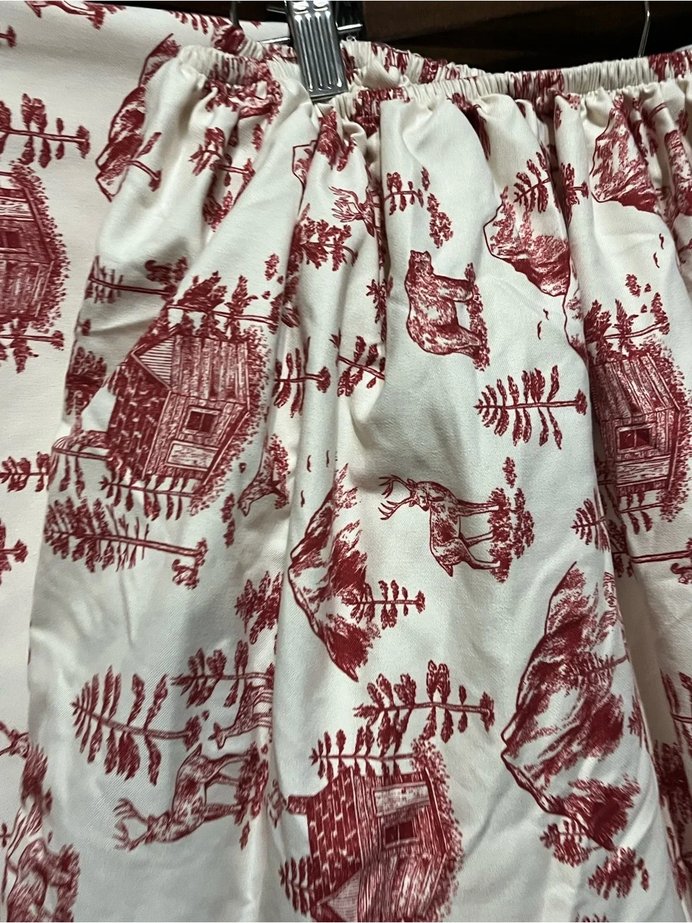 Cuddl Duds Full Size Heavyweight Sheet Set Red Lodge Toile